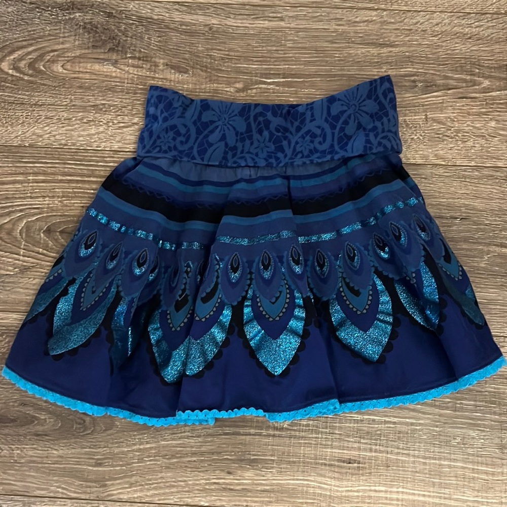 🦚Desigual mini skirt elastic waist size 11/12